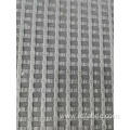 Nylon Metallic Spandex White Checks Mesh Fabric